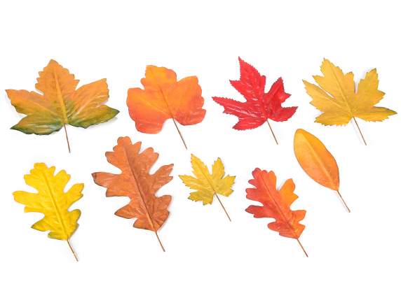 Package 12 autumnal decorative leaves