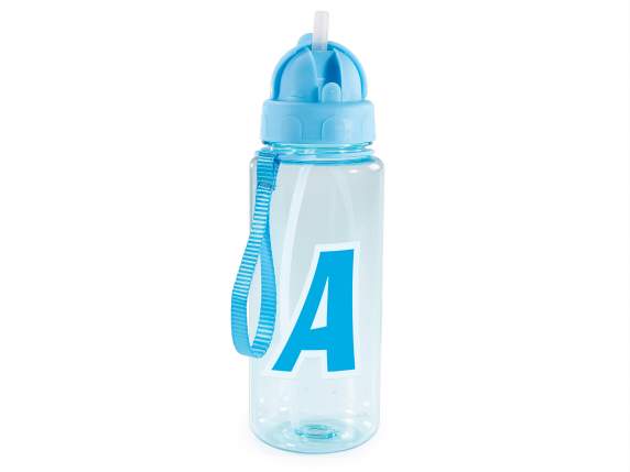 500ml Tritan Bottle Letter A with Straw and Hook