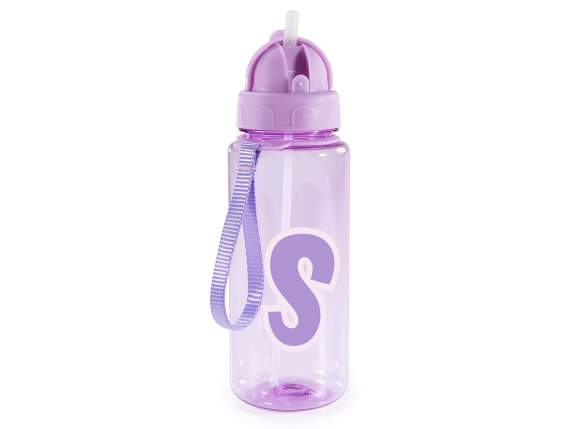 500ml Tritan Bottle Letter S with Straw and Hook