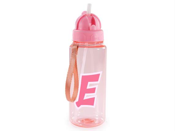 500ml Tritan Bottle Letter E with Straw and Hook