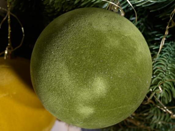Xmas velvet effect hanging ball in display