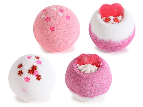 Sweet scented bath bomb in display