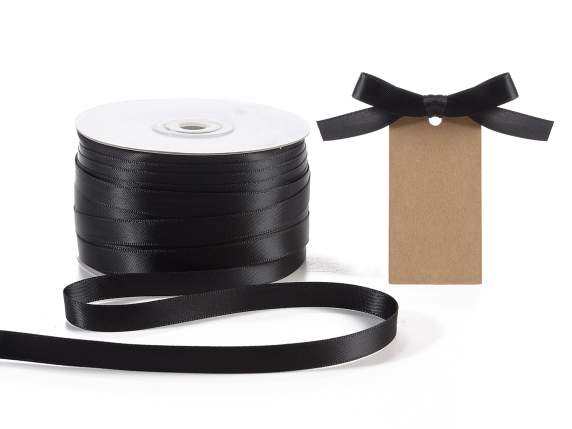 Double satin black bistro ribbon