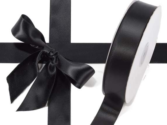 Double satin black bistro ribbon