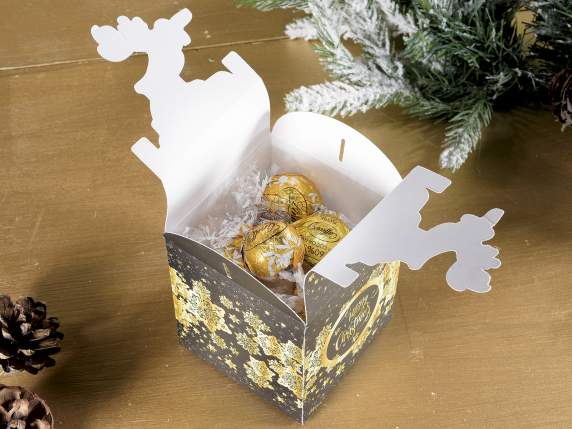 Black Chic paper box with closing decoration
