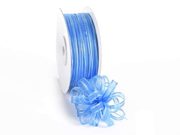 Veil ribbon with avio blue tie