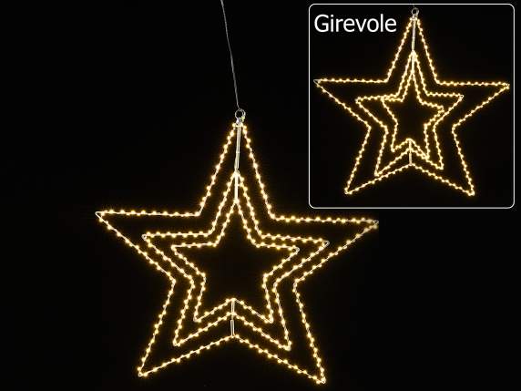 Triple movable star w - 409 warm white led to hang