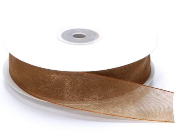 Bronze organza ribbon 25mm x 50m