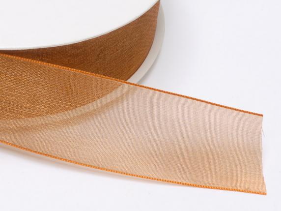 Bronze organza ribbon 25mm x 50m