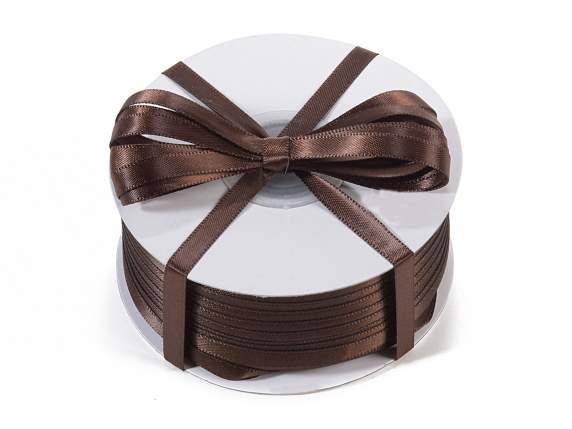 Double satin chocolate brown ribbon