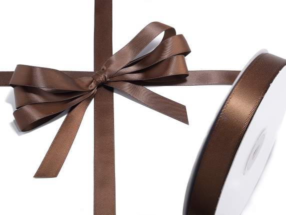 15mm Chocolate Brown Double Satin Ribbon