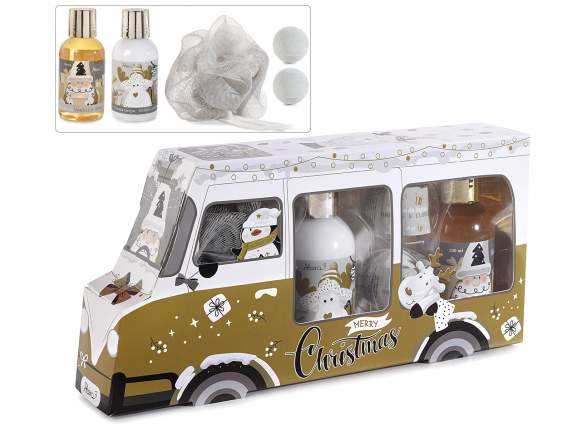Santa Gang bus gift box with 4 body and sponge products