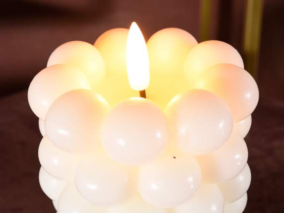 Set of 2 Bubble wax candles with LED flame in conf. single