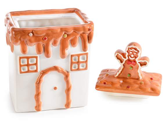 Biscottini ceramic jar with gingerbread and heart