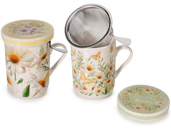 300 ml porcelain cup with lid and filter