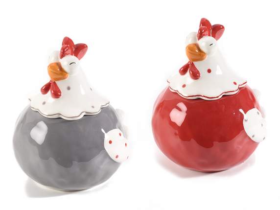 Colorful gurnard-shaped ceramic food jar