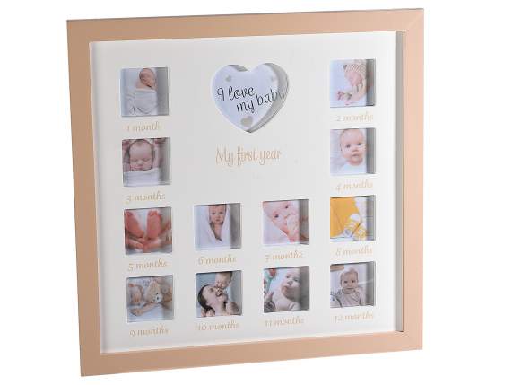 Wooden photo frame the first year, to hang