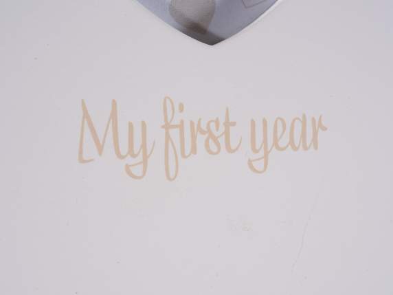 Wooden photo frame the first year, to hang