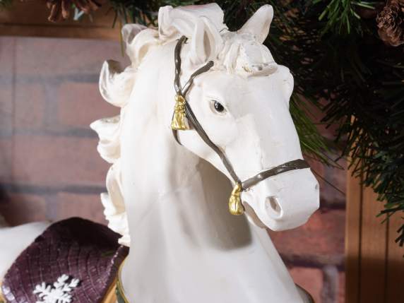 Rocking horse in resin with tree and gifts