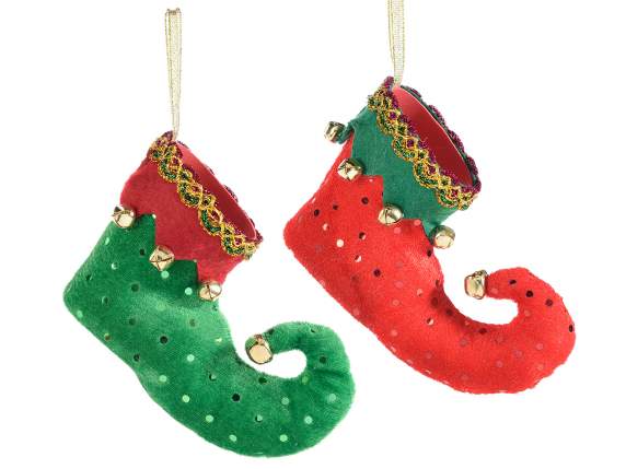 Elf boot with bells to hang
