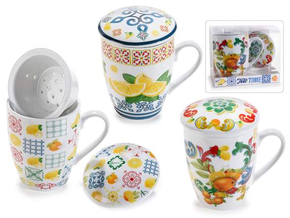 Porcelain herbal tea cup Citrus in gift box