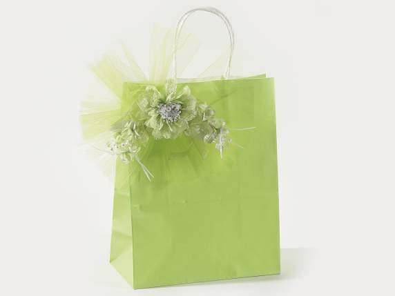 Medium colored paper bag - envelope with twisted handle