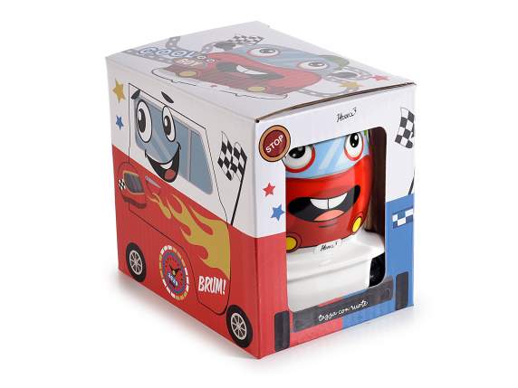 Porcelain mug w-wheels Kids in gift box