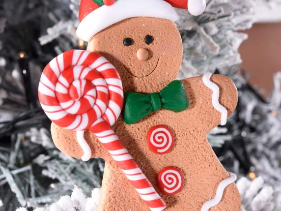 Decoration in resin paste Gingerbread Man to hang
