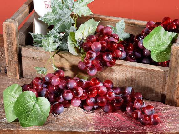 Artificial decorative red grape bunch