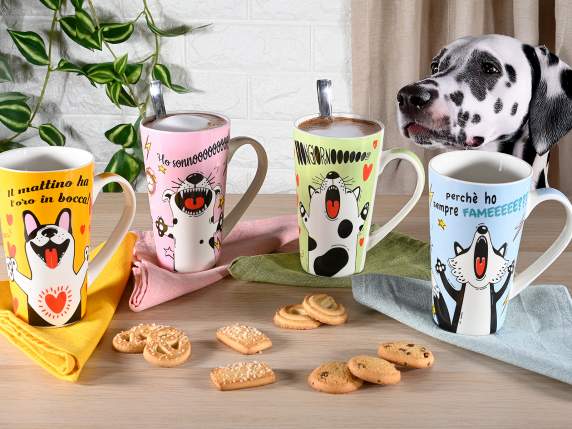 Porcelain mug with Screaming Animals design