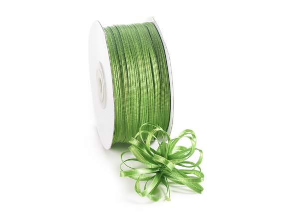 Double satin ribbon with green garden tie