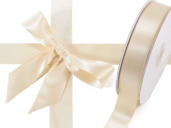 Double satin ribbon 25mm ecru