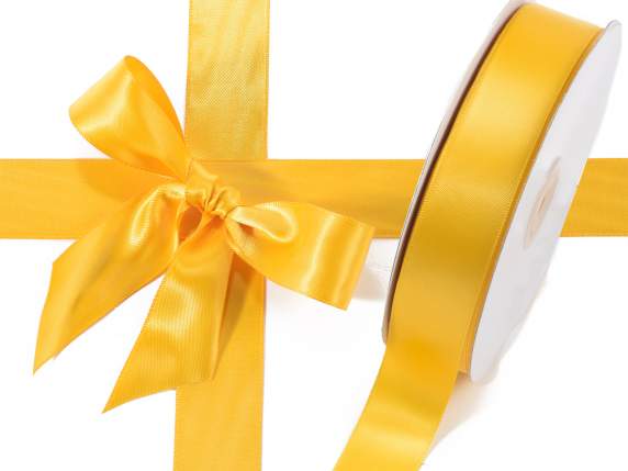 Double satin ribbon 25mm ochre
