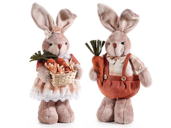 Decorative fabric rabbit with carrot