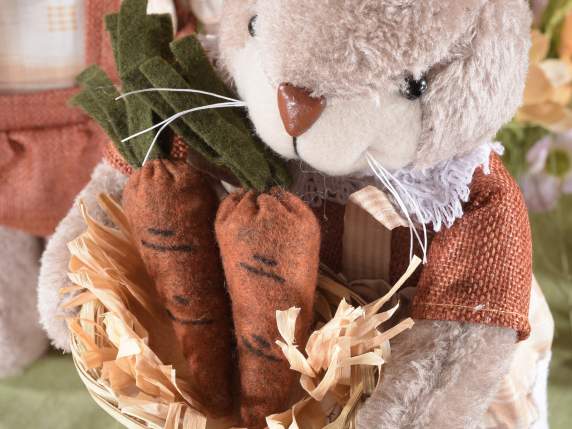 Decorative fabric rabbit with carrot