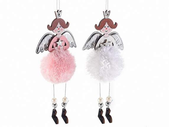 Long-legged angel in soft pompom to hang