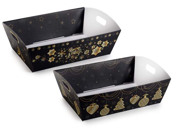 Paper tray with handles and Black Chic decorations