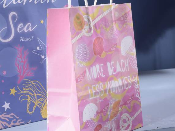 Small paper bag-envelope with marine print
