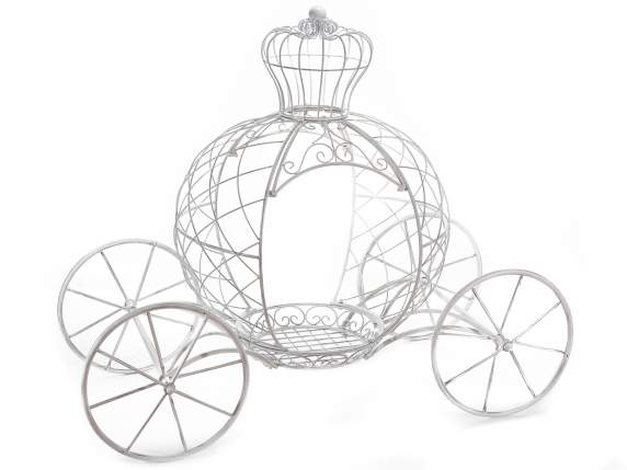 Fairytale carriage in white metal