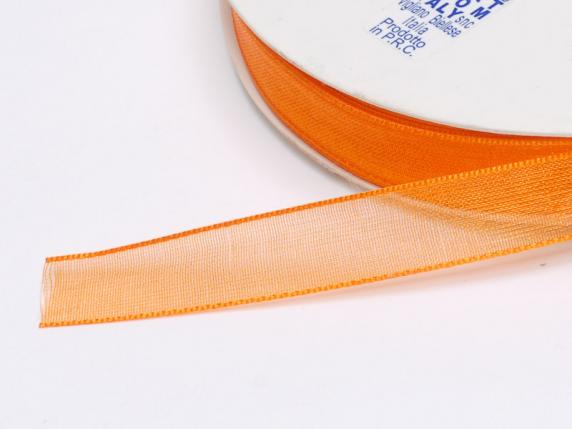 Orange flame organza ribbon 10mm x 50mt