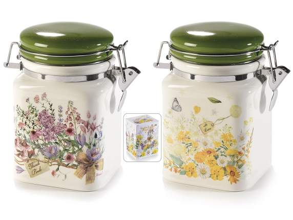 Ceramic food jar with airtight cap and gift box