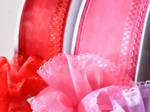 Organza ribbon with hot pink tie