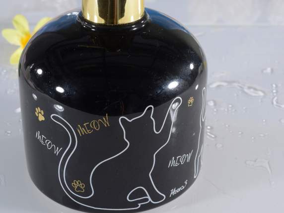 Pretty Cat ceramic dispenser w-scented hand soap