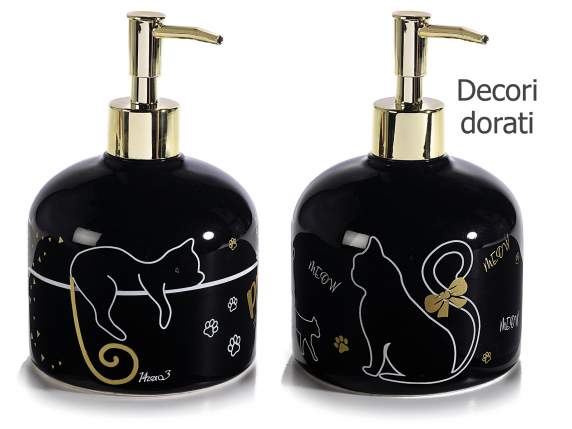 Pretty Cat ceramic dispenser w-scented hand soap