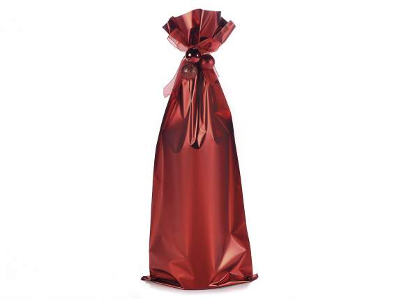 Metallic gift bag mat red cm16x45h 45 micron
