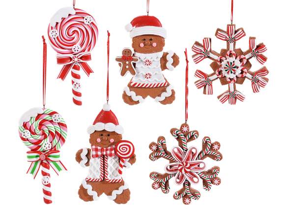 Decoration in opaque resin paste Gingerbread to hang