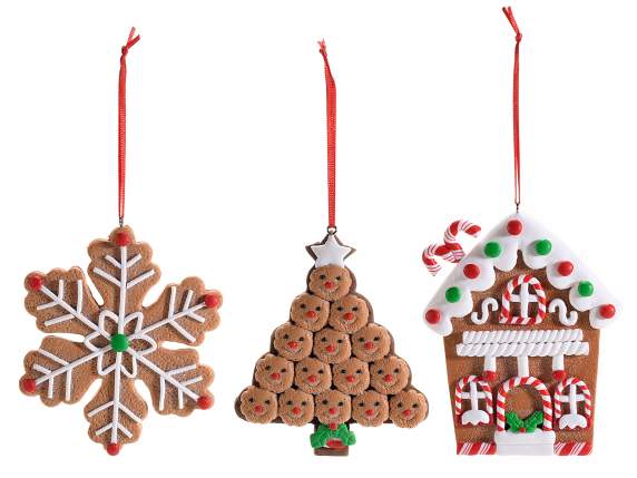 Gingerbread resin paste decoration to hang