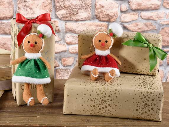 Gingerbread man with chef hat to hang