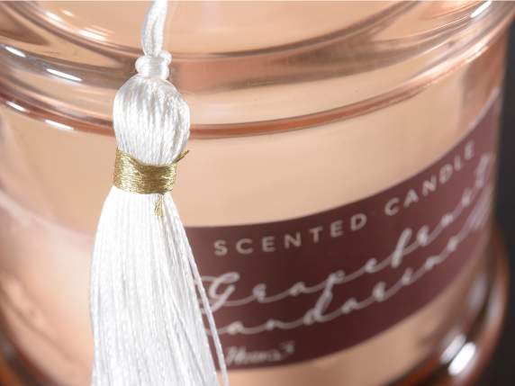 Scented soy wax candle in glass jar