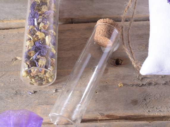 Glass test tube with cork stopper